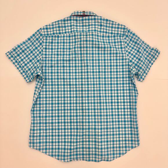 Robert Graham Gingham Short Sleeve Shirt Button-Down Cotton | Men's Size XL - Picture 6 of 12